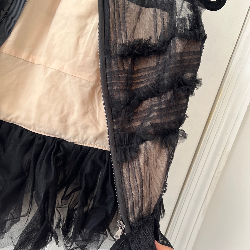 Black Sheer Ruffled Top - Picture 3 of 6